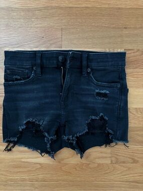 American Eagle Women’s Distressed Black Denim Shorts